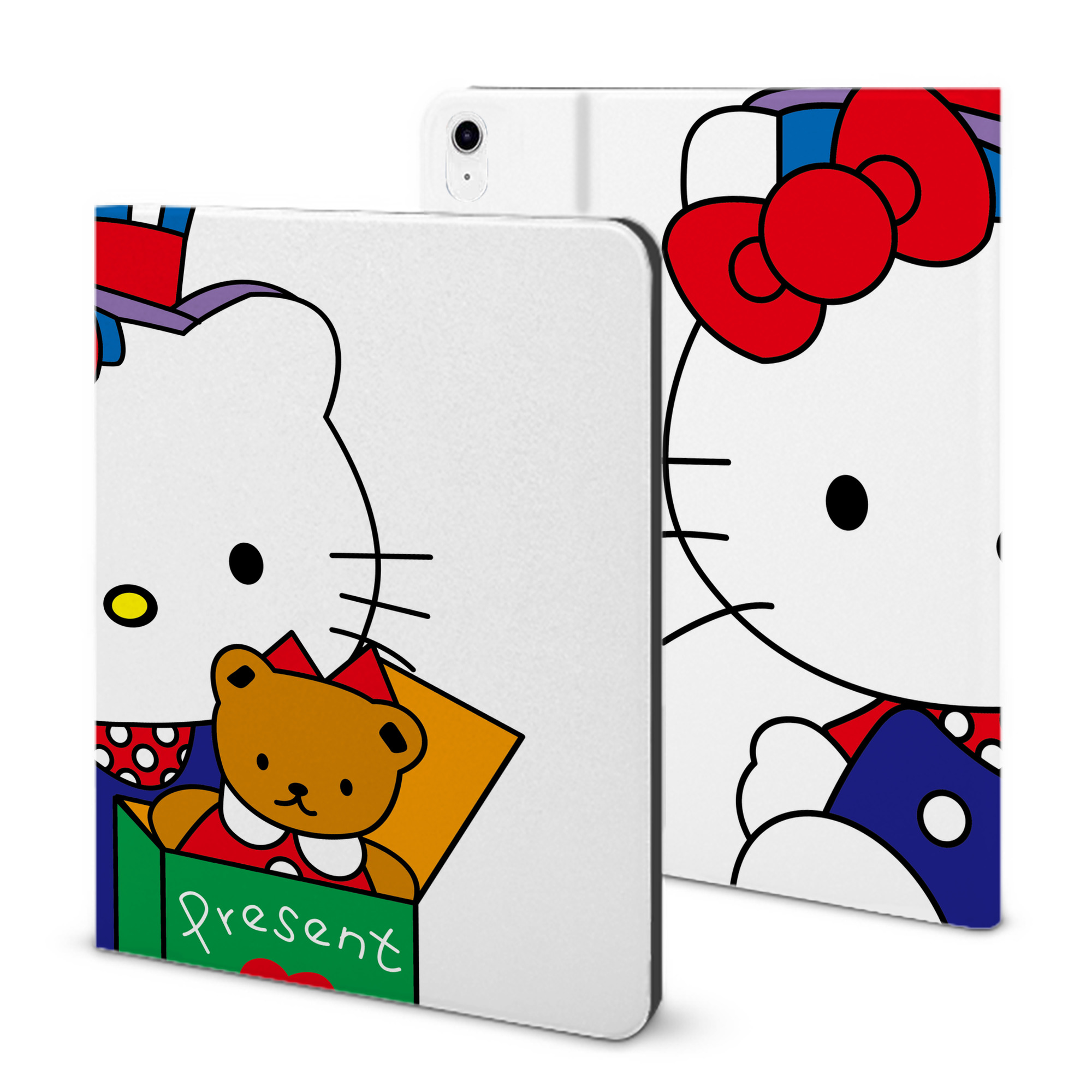 （画像用） Hello Kitty ハローキティ IPad ケース ブック型 PUレザー TPU 耐衝撃 軽量 薄型 ペン収納なし 全面保護 IPad 各モデル対応
